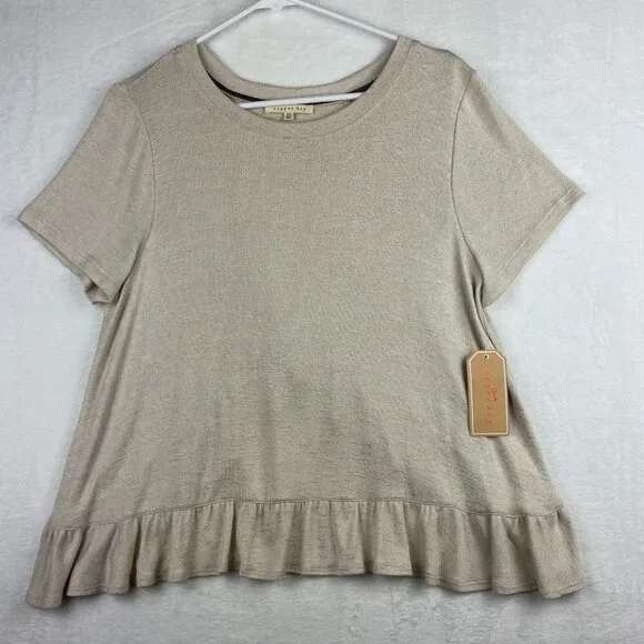 Copper Key Blouse Womens Extra Large Short Sleeve Lightweight Open Back Casual - Picture 2 of 8